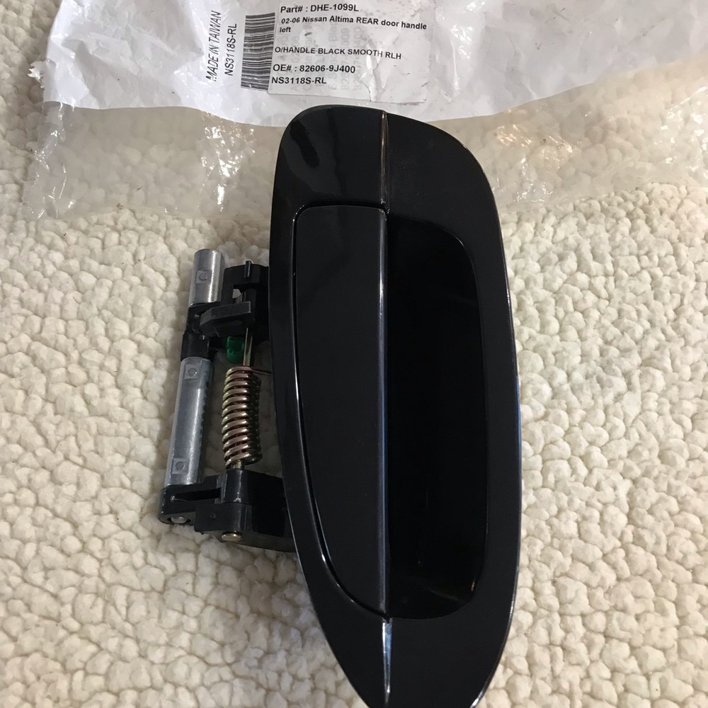 DHE-1099L Rear Blk Outside Outer Exterior Door Handle 2002 - 2006 Nissan Altima - Picture 3 of 8
